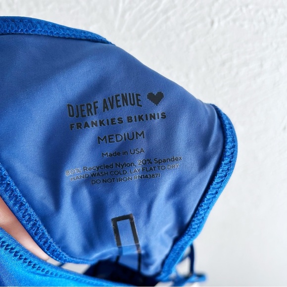 Frankie’s Bikinis Divine Skimpy Satin Bikini Bottom Deep Blue Sz Medium NWT - Picture 5 of 6